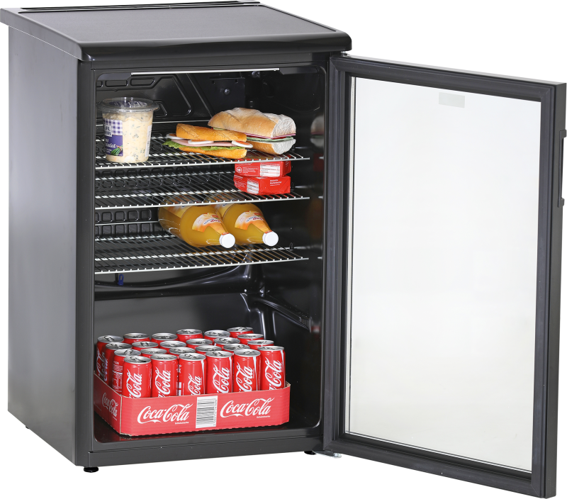 KBS Gastrotechnik Glastürkühlschrank K 140G schwarz