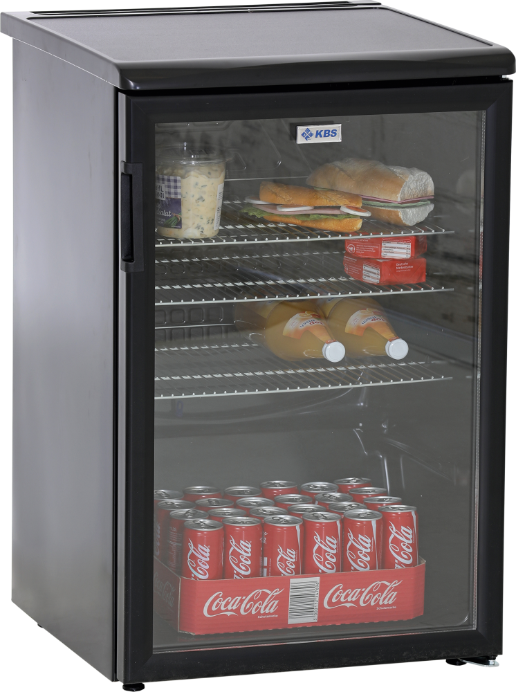 KBS Gastrotechnik Glastürkühlschrank K 140G schwarz