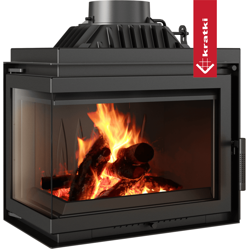 Kratki Kamineinsatz Gusseisen KRATKI SIMPLE links 8 kW Ø 200 Set