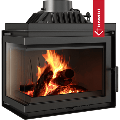 Kratki Kamineinsatz Gusseisen KRATKI SIMPLE links 8 kW Ø 200 Set