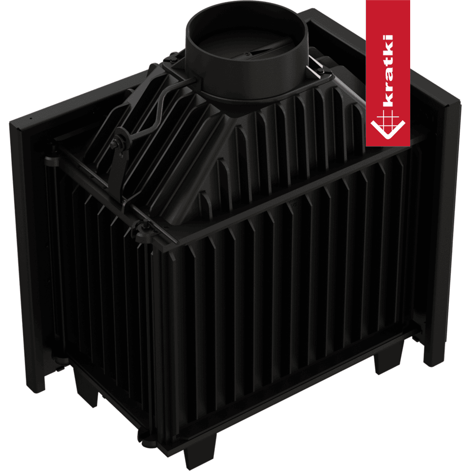 Kratki Kamineinsatz Gusseisen KRATKI SIMPLE links 8 kW Ø 200 Set