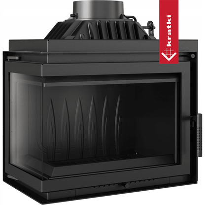 Kratki Kamineinsatz Gusseisen KRATKI SIMPLE links 8 kW Ø 200 Einbausatz 1
