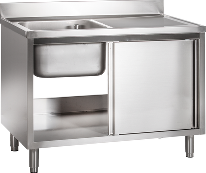 KBS Gastrotechnik Spülschrank mit Schiebetüren B 120cm - Becken links
