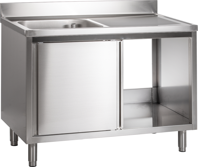 KBS Gastrotechnik Spülschrank mit Schiebetüren B 120cm - Becken links