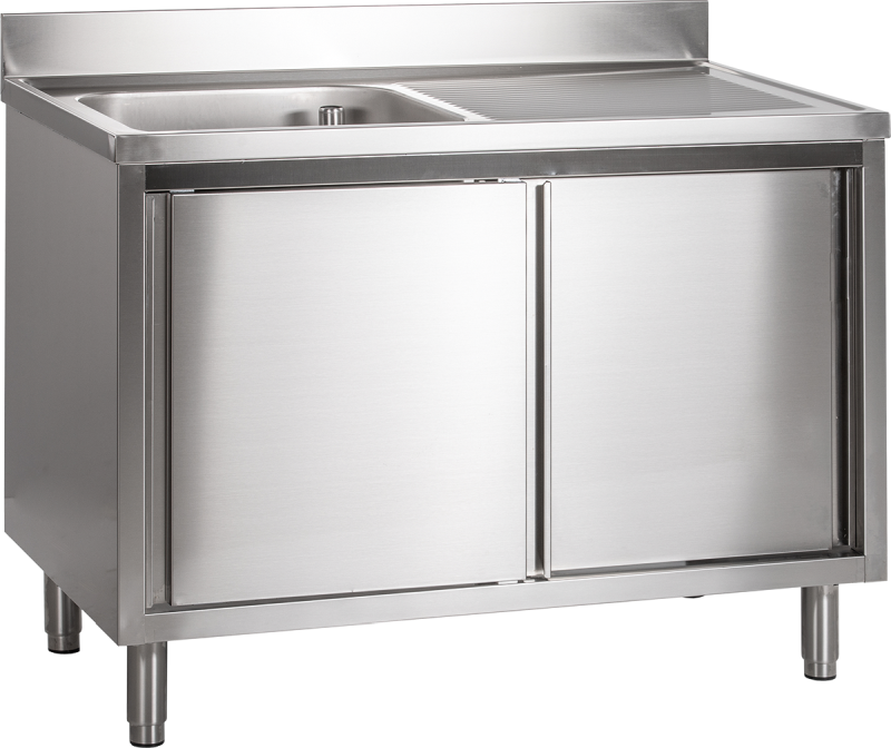KBS Gastrotechnik Spülschrank mit Schiebetüren B 120cm - Becken links