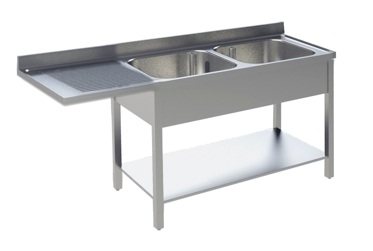 KBS Gastrotechnik Spülcenter 2 Becken rechts Breite 160cm