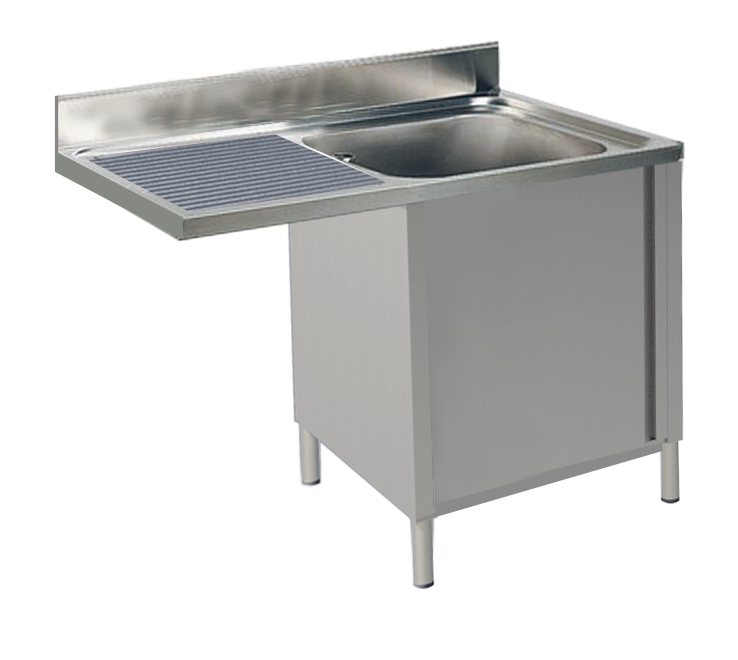 KBS Gastrotechnik Spülcenter 1 Becken rechts Breite 140cm mit Unterschrank
