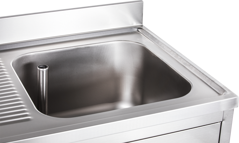 KBS Gastrotechnik Spülcenter 1 Becken rechts Breite 120cm mit Unterschrank