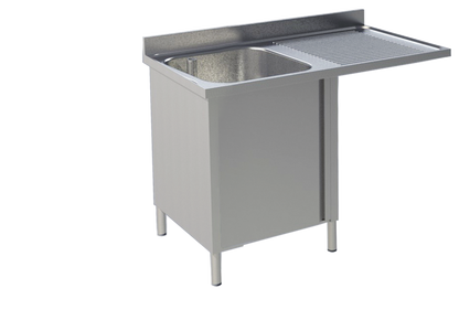 KBS Gastrotechnik Spülcenter 1 Becken links Breite 140cm mit Unterschrank