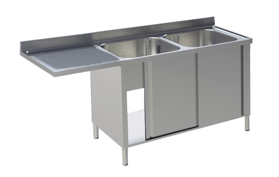 KBS Gastrotechnik Spülcenter 2 Becken rechts Breite 160cm