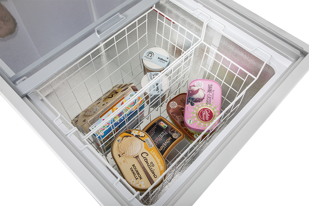 KBS Gastrotechnik Eiscreme Impuls-Tiefkühltruhe D 500 mit Glasschiebedeckel