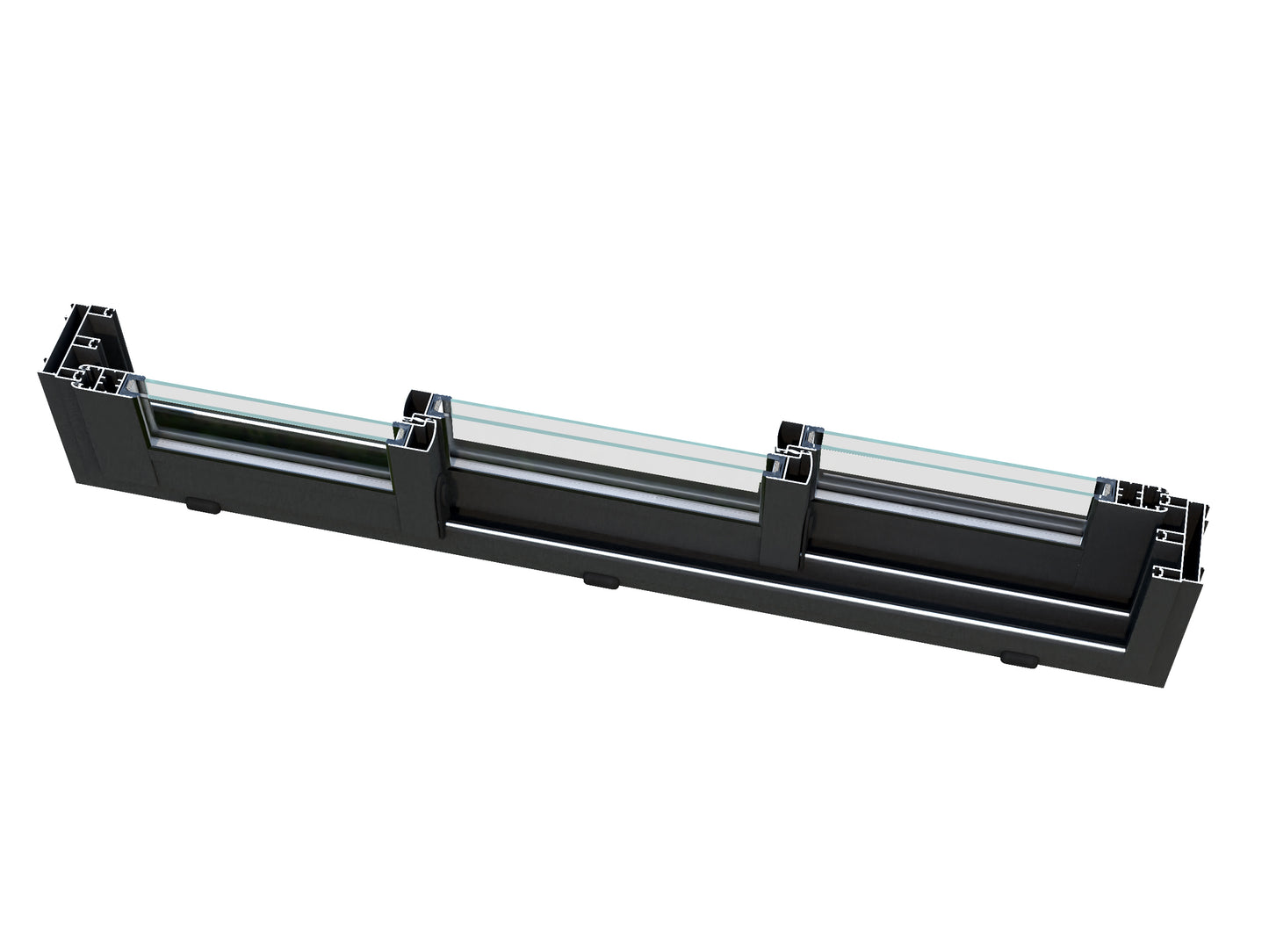 Palmako Andrea 7,5 m2 Slide Plus - Lackiert dunkelgrau RAL7012 + anthrazit RAL7016
