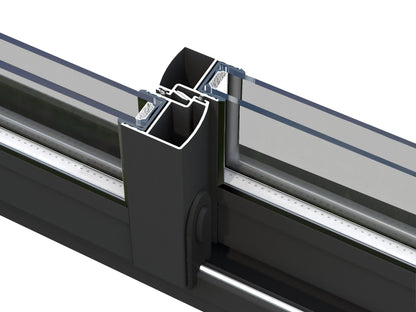 Palmako Amanda 11,2+7,8 m2 Slide Plus - Lackiert dunkelgrau RAL7012 + anthrazit RAL7016