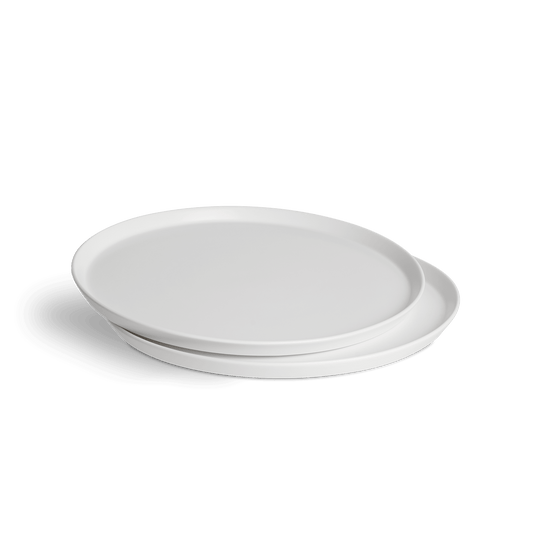 Sweet Scandi 2er Sets Pizzateller à 33cm aus New Bone Keramik - Weiß, Anthrazit oder Mint