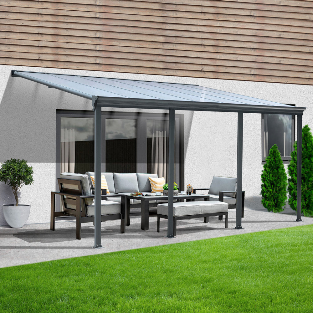 Home Deluxe Terrassenüberdachung SOLIS - 618 x 303 x cm Grau