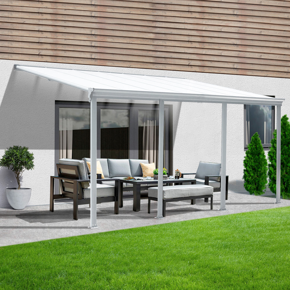 Home Deluxe Terrassenüberdachung SOLIS - 618 x 303 x cm Weiß
