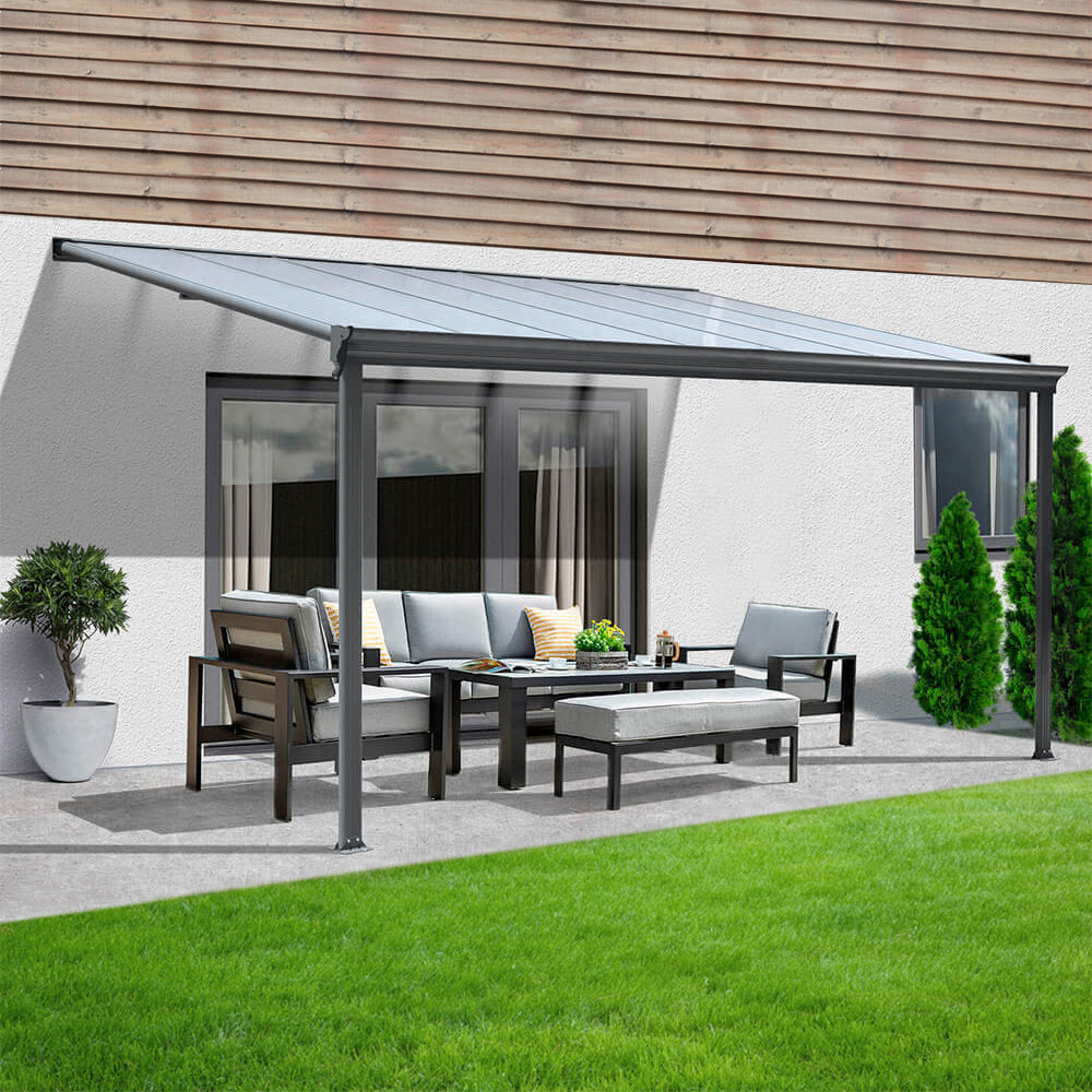 Home Deluxe Terrassenüberdachung SOLIS - 312 x 303 x cm Grau