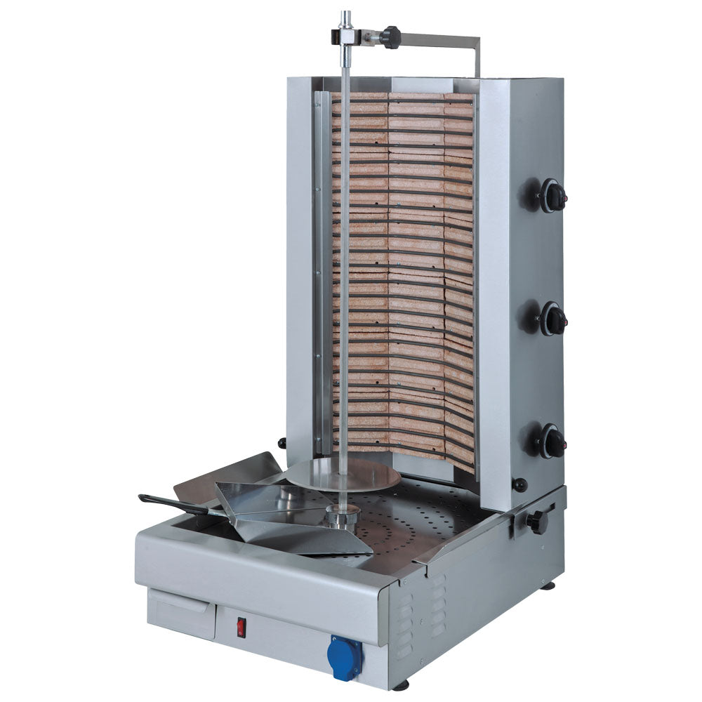 Virtus Elektro-Dönergrill mit 3 Heizzonen, Motor unten, 70 kg
