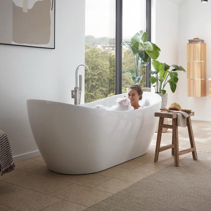 Home Deluxe Freistehende Badewanne mit Whirlpoolfunktion OVALO PLUS - 180 x 90 cm