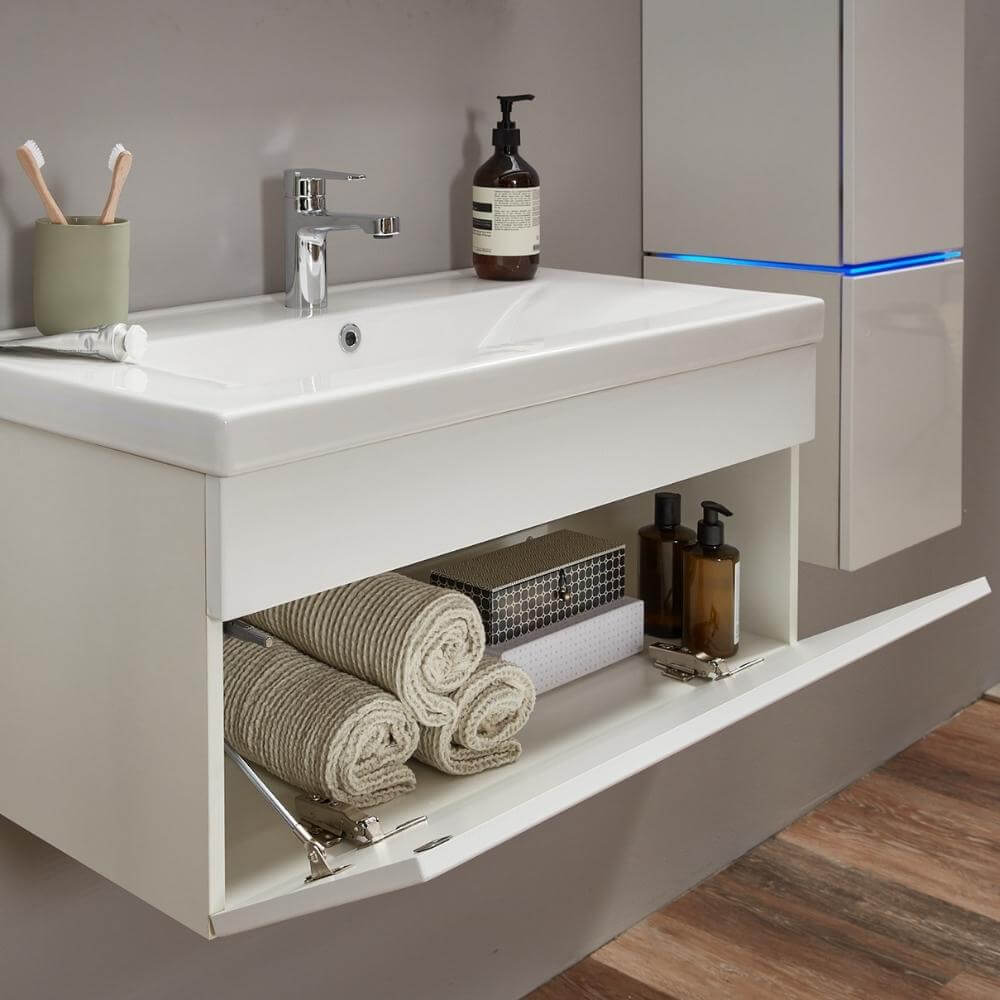 Home Deluxe Badmöbel Komplettset WANGEROOGE BIG XL - Weiß Made in Germany