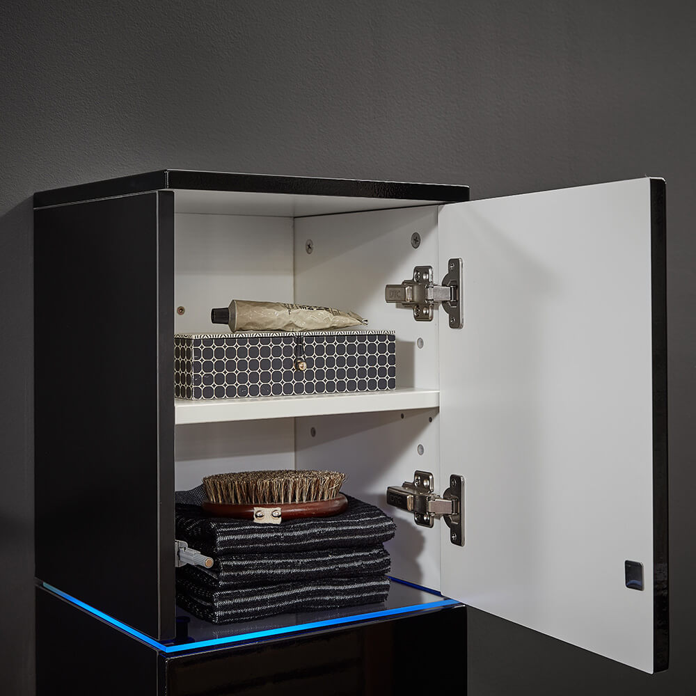 Home Deluxe Badmöbel Komplettset WANGEROOGE BIG XL - Schwarz Made in Germany