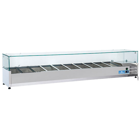 Virtus Kühlaufsatzvitrine 10x GN 1/3 h=150 mm, +2°/+8°C