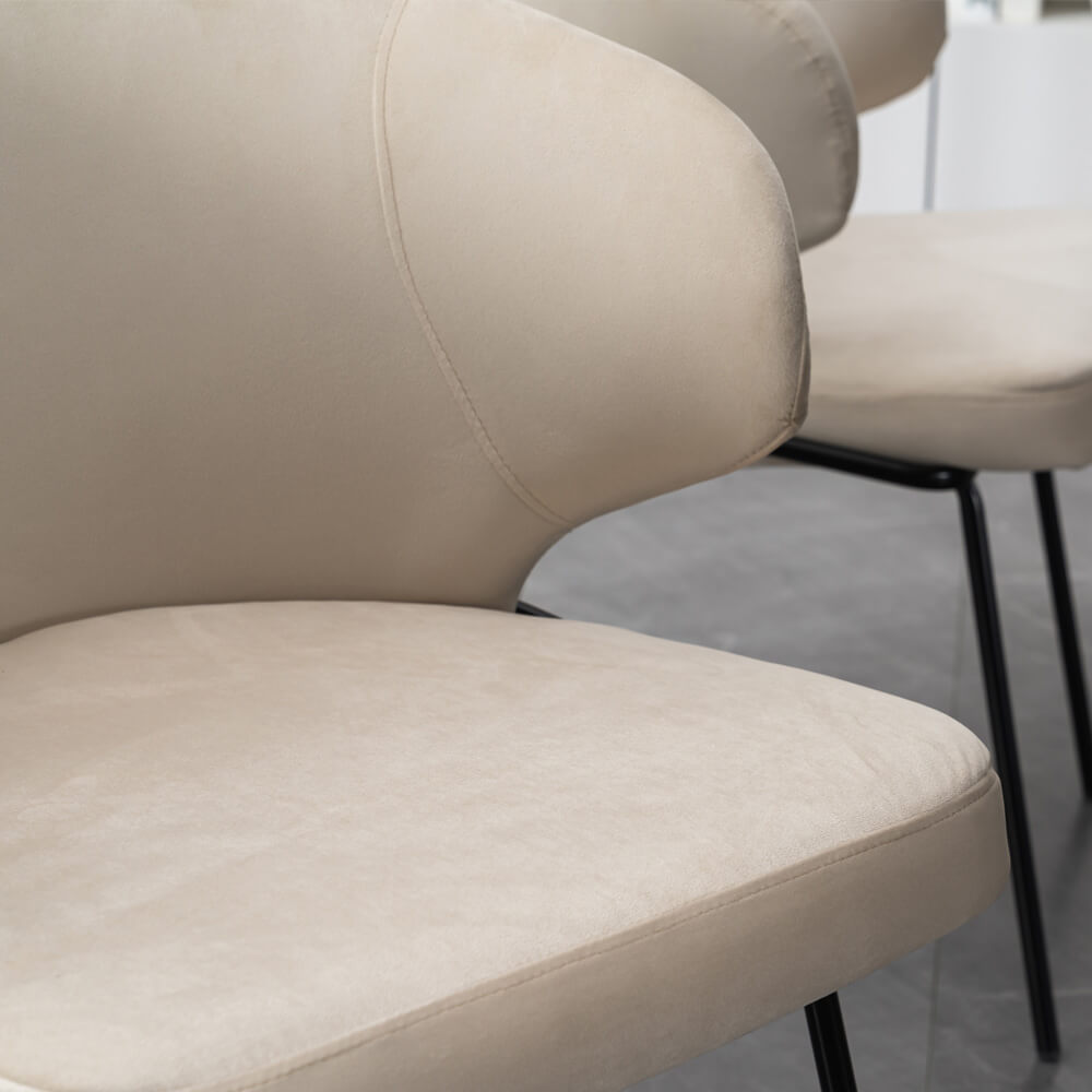 Home Deluxe Esszimmerstuhl AMARA Samt - 8er Set Beige