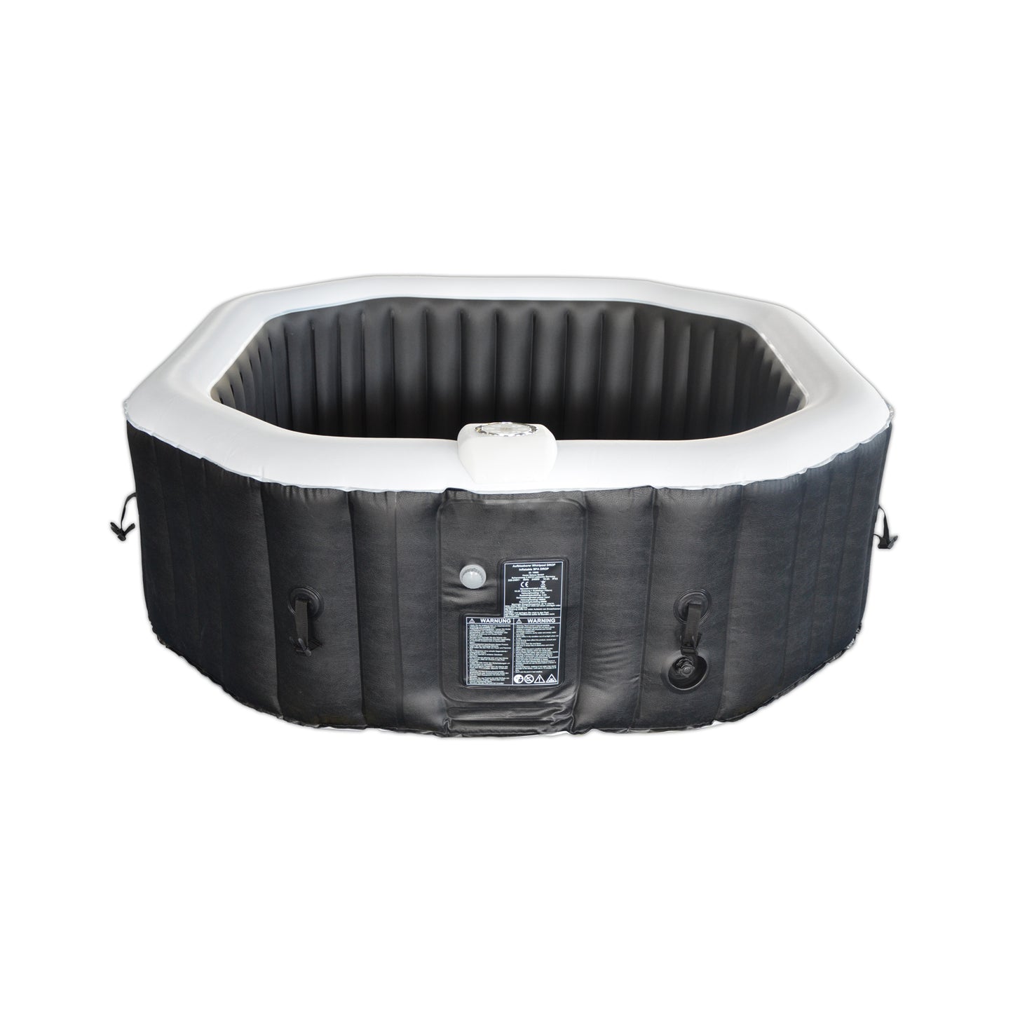 Home Deluxe Outdoor Whirlpool DROP inkl. Kissen, Getränkehalter und Sonnendach - ⌀185 cm Schwarz