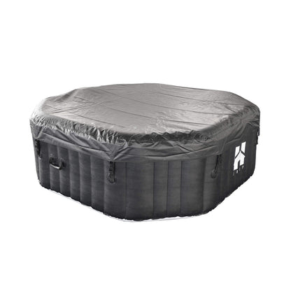 Home Deluxe Outdoor Whirlpool DROP inkl. Abdeckung - ⌀185 cm Schwarz für 6 Personen
