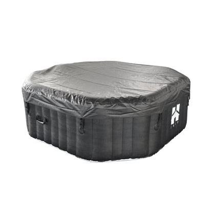 Home Deluxe Outdoor Whirlpool DROP inkl. Kissen, Getränkehalter und Sonnendach - ⌀185 cm Schwarz