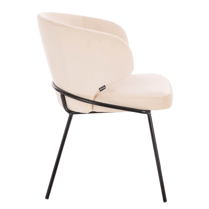 Home Deluxe Esszimmerstuhl AMARA Samt - 4er Set Beige
