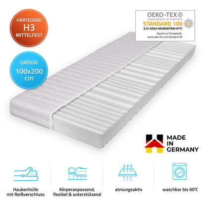 Home Deluxe LED Bett mit Schubladen NUBE - 200 x 200 cm ohne Matratze Dunkelgrau