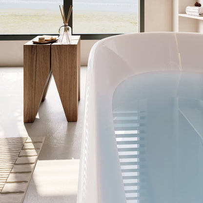 Home Deluxe Badewanne mit schwarzer Armatur LENI - 170 x 80 cm