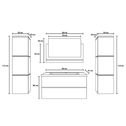 Home Deluxe Badmöbel Komplettset WANGEROOGE BIG DELUXE XL - Weiß Made in Germany
