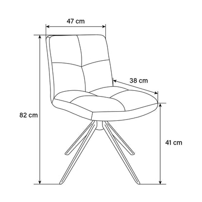 Home Deluxe Esszimmerstuhl drehbar Samt NODA – 8er Set Hellgrau