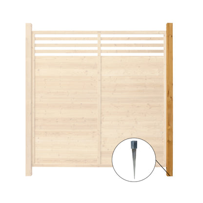 Home Deluxe Holz Sichtschutzzaun SOMA - 180 x 180 cm 4x Element + 5x Pfosten