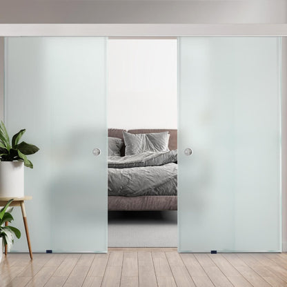 Home Deluxe Doppelglasschiebetür SAPHIR – 205 x 90 cm Milchglas