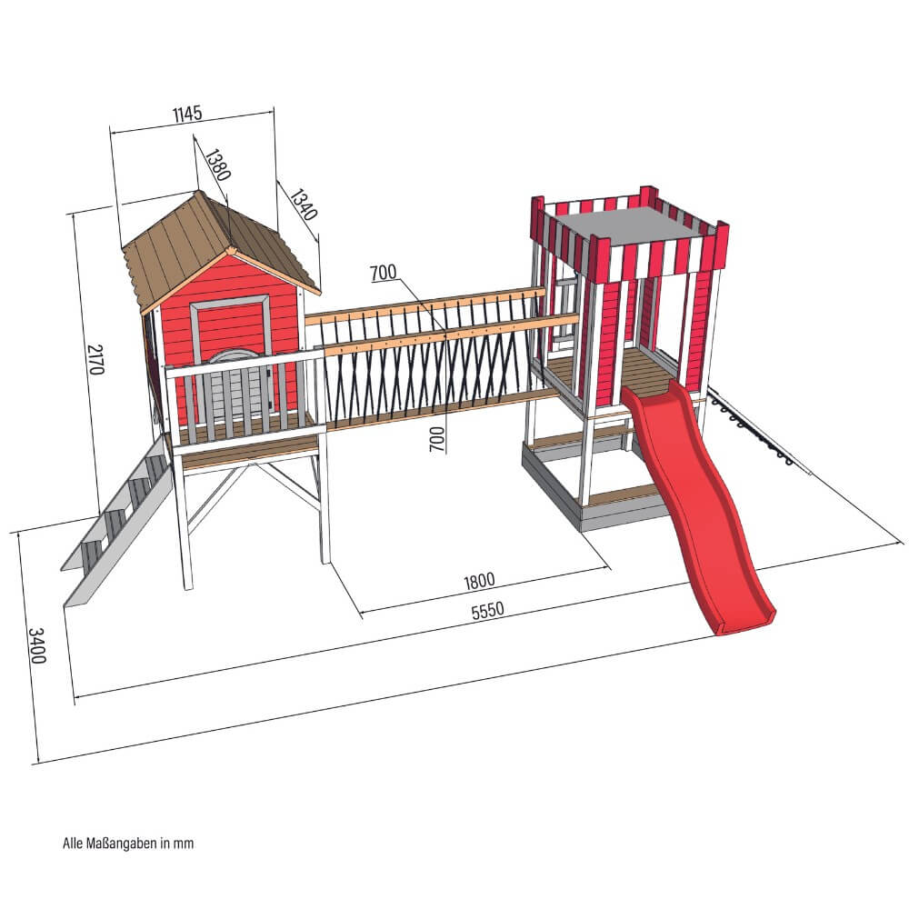 Home Deluxe Spielpark inkl. Rutsche WUNDERLAND - 555 x 340 cm