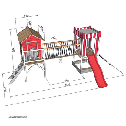 Home Deluxe Spielpark inkl. Rutsche WUNDERLAND - 555 x 340 cm