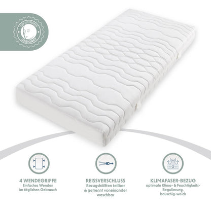 Home Deluxe Bett mit Ablage GALAXIS - 180 x 200 cm Grau