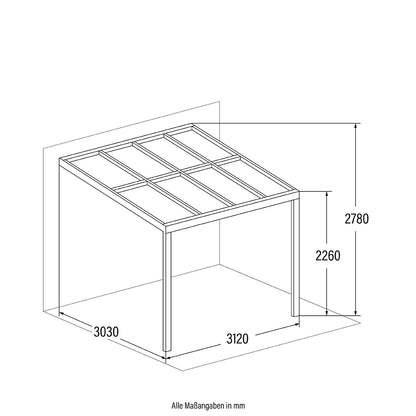 Home Deluxe Terrassenüberdachung SOLIS - 312 x 303 x cm Grau