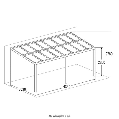 Home Deluxe Terrassenüberdachung SOLIS - 434 x 303 x cm Grau