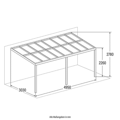 Home Deluxe Terrassenüberdachung SOLIS - 495 x 303 x cm Grau