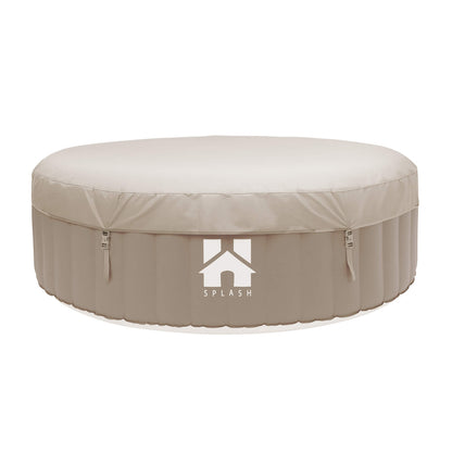 Home Deluxe Outdoor Whirlpool SPLASH inkl. Abdeckung - Ø208 cm 6 Personen Beige