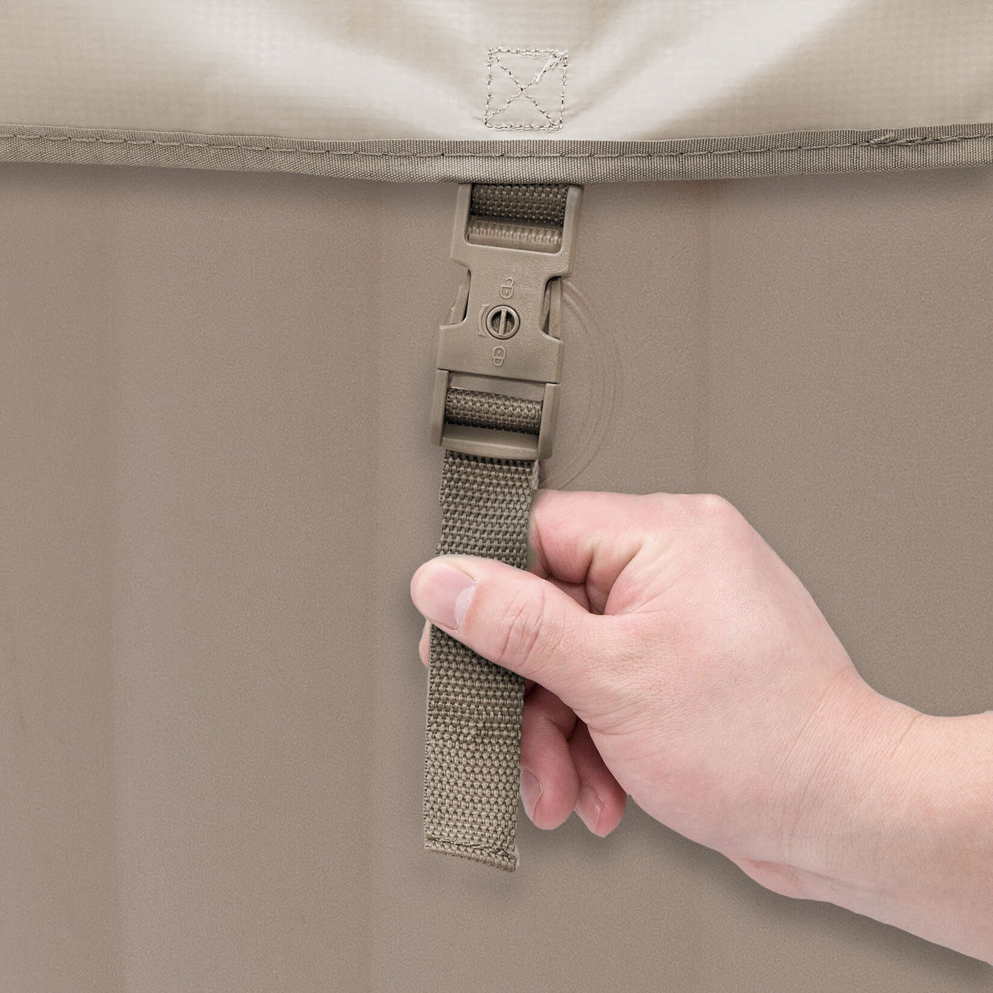 Home Deluxe Outdoor Whirlpool SPLASH inkl. Abdeckung - Ø208 cm 6 Personen Beige