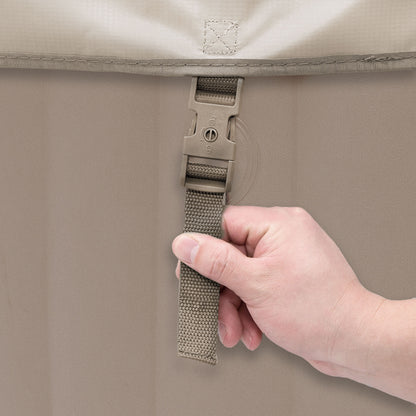 Home Deluxe Outdoor Whirlpool SPLASH inkl. Abdeckung - Ø208 cm 6 Personen Beige