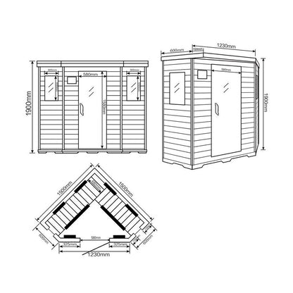 Home Deluxe Infrarotkabine REDSUN XXL - 150 x 150 cm für 4 Personen
