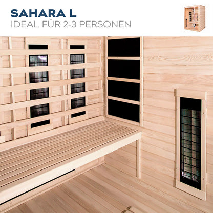 Home Deluxe Infrarotkabine mit Vollspektrumstrahler SAHARA L - 150 x 120 cm für 3 Personen