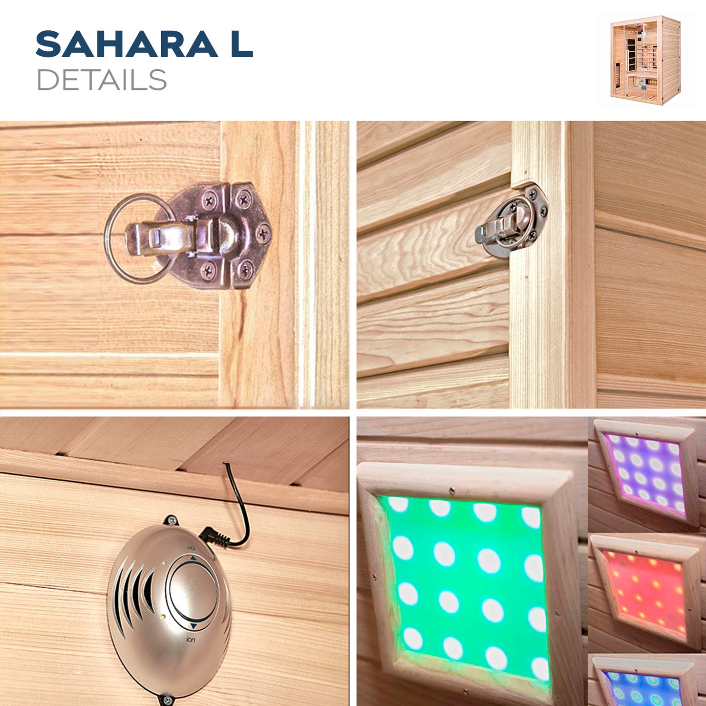 Home Deluxe Infrarotkabine mit Vollspektrumstrahler SAHARA L - 150 x 120 cm für 3 Personen