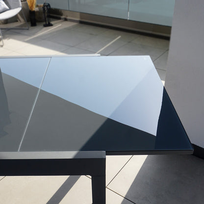 Home Deluxe Gartentisch ausziehbar aus Glas SOL - 180/240 x 90 cm